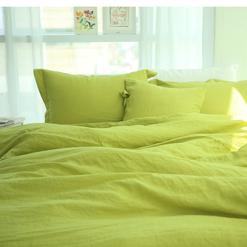 法国进口亚麻原料 水洗纯亚麻黄绿色床单枕套被套 秋冬亚麻床品|msdalam kategori seperai dan bantal, lembaran - dari Buy2taobao.com untuk memberikan perkhidmatan ejen Taobao profesional membeli