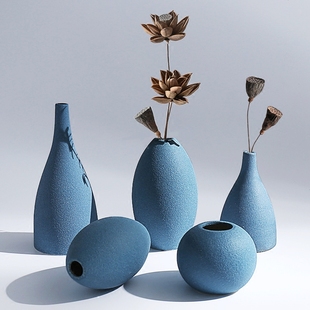 禅意陶瓷迷你小花瓶创意北欧家居客厅电视柜插花装 饰品摆件
