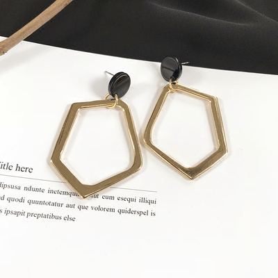 欧美夸张金属几何耳钉女韩版简约冷淡风耳环气质百搭个性网红耳坠