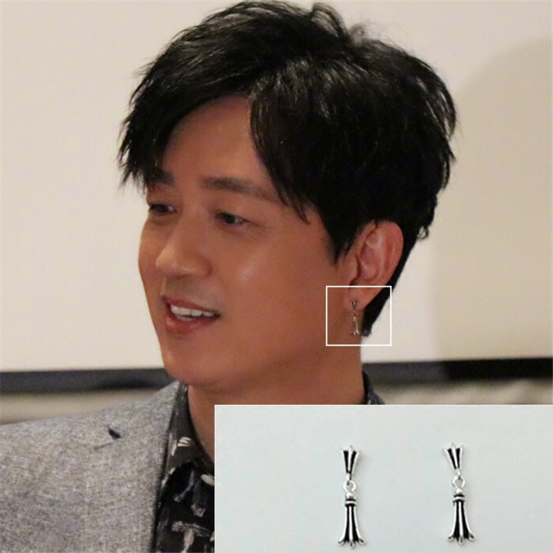轻奢十字架中性风耳坠潘粤明同款