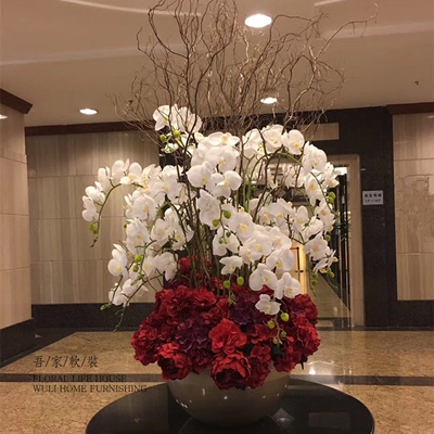 大型仿真花整体装饰大堂会所圆桌