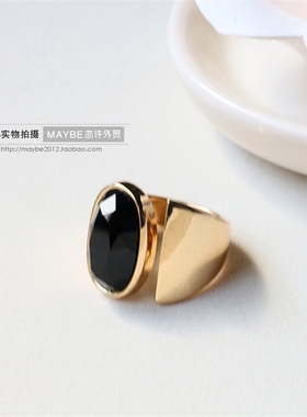 【亦许家】other/其他个性cos风格简约仿宝金色开口戒指