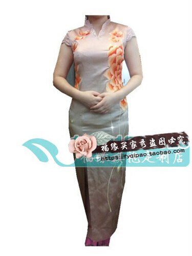 日常时尚真丝绣花旗袍裙改良唐装礼服定制旗袍定做