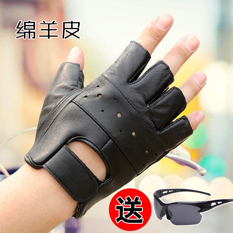 Hemidactyly Fingerless Half glove summer motorcycle genuine leather glove Thin section Pure skin non-slip Ridingin the Accessories/Leather belt/Hat/Muffler , Gloves  category - from Buy2taobao.com to provide professional Taobao agent buy service