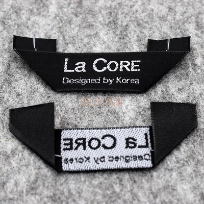 韩版领标现货 三角折韩国缎面织边服装布标商标现货订制设计