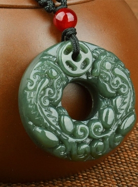 新疆和田玉平安扣貔貅吊坠现货