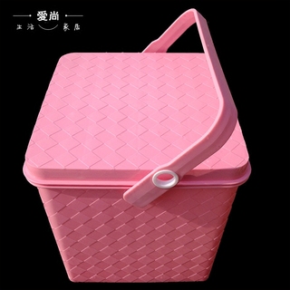 大号方形塑料桶收纳桶带盖可坐人洗澡凳加厚储物箱手提水桶钓鱼桶