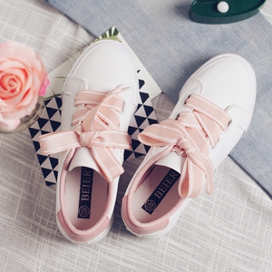 韩版chic百搭丝带帆布鞋