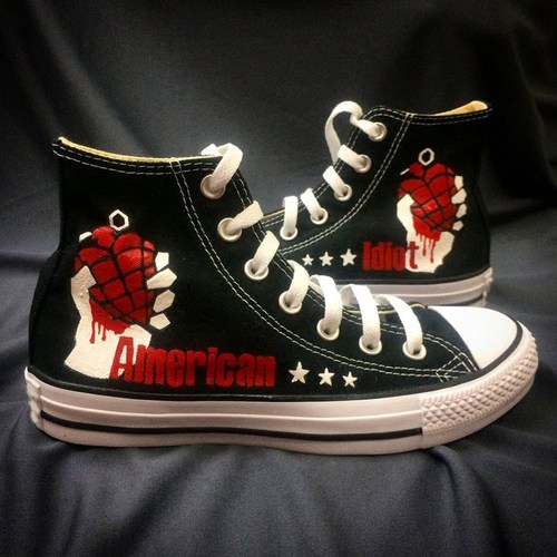 美国朋克风涂鸦帆布鞋