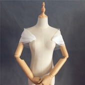 凯蒂婚饰 新娘婚纱配饰包肩网纱软纱白色披肩红色香槟色多色定制