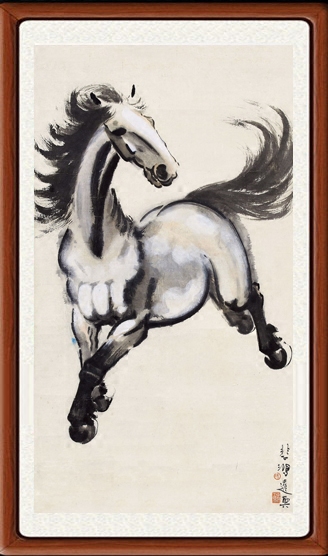 装饰画国画字画客厅宣纸挂画集八骏图马到成功徐悲鸿奔马图赠装裱