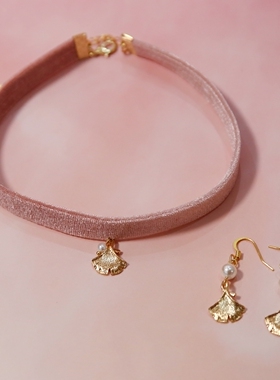 choker复古颈链项圈银杏叶