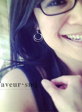 faveur 美国加州设计师设计14k包金纯银极简几何圆圈耳环爱的包容