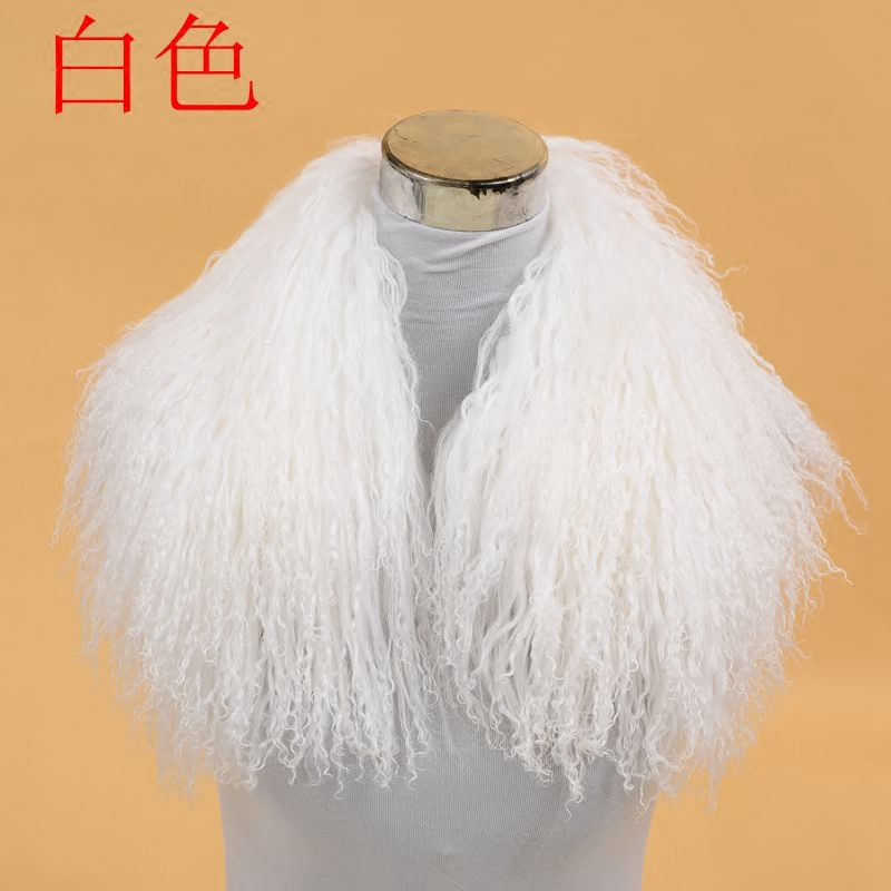 MADE-TO-ORDER BEACH WOOL COLLAR HAT COLLAR LAMB FUR HAT STRIP FUR COLLAR FUR SQUARE NECK SCARF