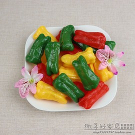 仿真食物模型菜椒塑料果蔬成品装饰半个菜椒块软质假蔬菜摆件道具