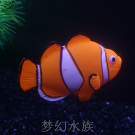 鱼缸水族造景装饰荧光仿真彩色小丑鱼硅胶软体塑料观赏假鱼