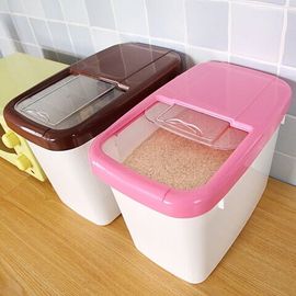 推拉式粉桶厨房加厚塑料10kg12.5kg20斤25斤米桶可爱密封防潮储箱