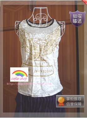 cofie_shop 夏天最爱[帅气]银白色绒面飞鹰背心