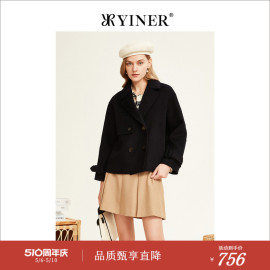 yiner音儿专选女装冬季短款羊毛妮子外套