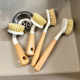 榉木长手柄麻锅刷家用多功能厨房，清洁刷洗锅刷不沾油灶台清洁刷
