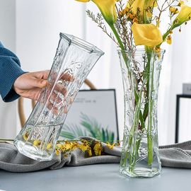 特大号透明玻璃花瓶北欧家用水养富贵竹百合干花，插花花瓶客厅摆件