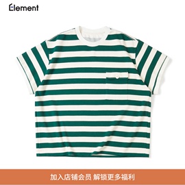 PRIMEE Wide Border Pocket Tee 宽条纹复古圆领针织口袋T恤