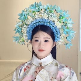 花朵发箍双面绢花发箍日常汉服拍照道具配饰簪花头箍立体发饰