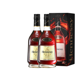 Hennessy轩尼诗VSOP1000ML*2瓶装干邑白兰地海外原瓶进口洋酒