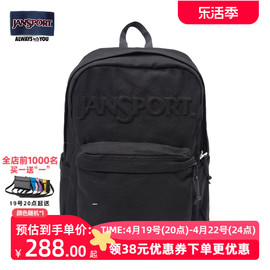 jansport双肩包休闲(包休闲)校园女帆布，书包男黑色电脑包出游4qua