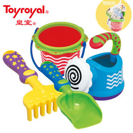 皇室(toyroyal)儿童沙滩，玩具套装玩沙玩具，室内沙池挖沙工具4件套
