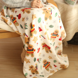 圣诞风小毛毯盖腿毯子办公室小礼物法兰绒午休午睡儿童毯毛毯