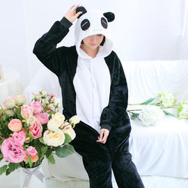 熊猫睡衣连体动物衣服，大人男聚会加厚保暖秋冬季女士情侣2023