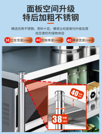 厨房置物架不锈钢架多3层储物柜三层灶台收纳架，落地微波炉菜架子