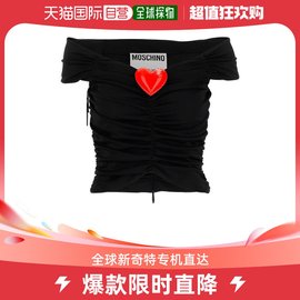 香港直邮潮奢 Moschino 女士Moschino 充气心形 V 领垂褶上衣