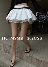 HU MSMR夏季韩国辣妹甜美气质百搭荷叶边超短裙半身裤裙子女