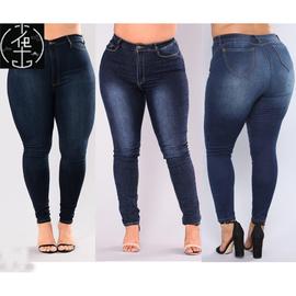 fat women plus size jeans for ladies denim pants大码牛仔裤