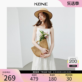 连衣裙女白色吊带裙，长裙小白裙kbne2024夏季小个子，背心裙子