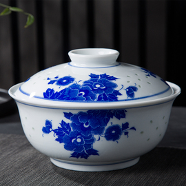 菜碗汤碗面碗老式玲珑中国风怀旧青花瓷陶瓷碗盖碗景德镇陶瓷餐具