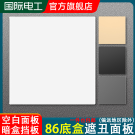 86型空白面板加厚家装工程开关插座暗盒挡板盖板填空板遮丑装饰板