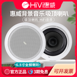 Hivi/惠威 TD202吸顶喇叭店铺背景音乐天花音响室内吊顶天花音箱