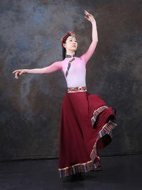 舞依艺库藏族舞蹈服装女练功服热巴舞大摆裙民族民间舞演出表演服