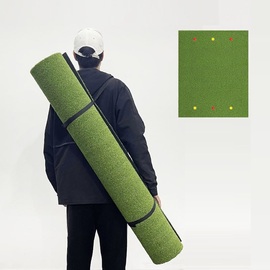 高尔夫球挥杆练习器简易打击垫大尺寸可卷可背通用单草击球垫用品