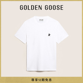 Golden Goose 男装 Star Collection 深蓝色星星白色圆领短袖T恤