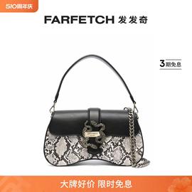 Just Cavalli女士logo标牌蛇皮效果单肩包FARFETCH发发奇