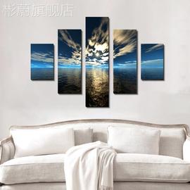 网红简约纯画手绘油客厅，无框则画装饰画，壁画拼画现代不规风景画挂