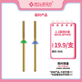 wilson2.3mm直筒r角圆柱形，磨头可用于甲片光疗台阶打磨甲面修平