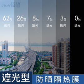 遮光膜玻璃贴纸不透光遮光窗贴防紫外线，防光遮阳膜窗户防晒隔热膜