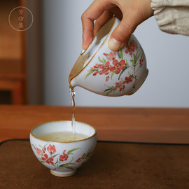 芳物集手工便携泡茶壶快客杯景德镇陶瓷一壶一杯套装户外旅行茶具