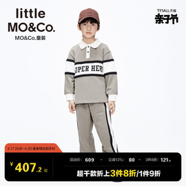 儿童套装 两件套little moco童装冬装男童女童polo衫卫衣卫裤长裤