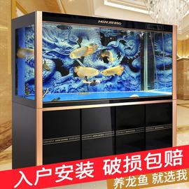 闽江大型底滤客厅家用鱼缸办公室长方形免换水龙鱼缸1/1.2/1.5米